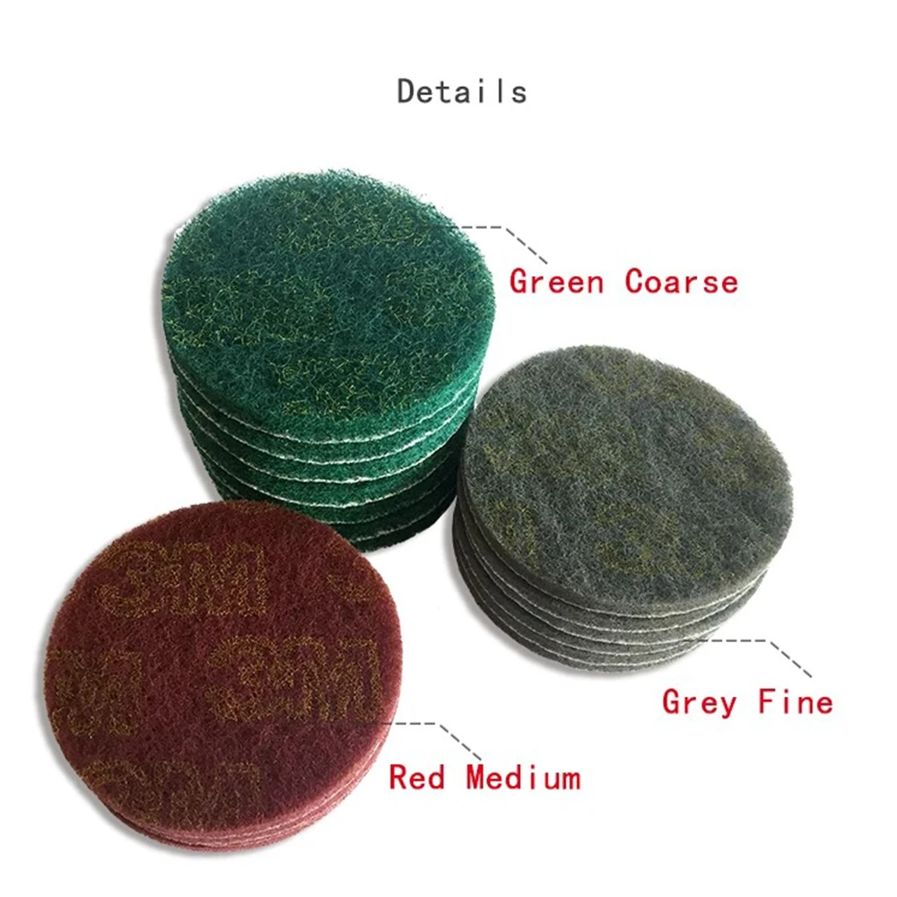 5 Inch Scouring Pad Polishing Pad 240/400/1000 Grit Self-adhesive Disc Industrial Heavy Duty Nylon Cleaning (Pack of 15)