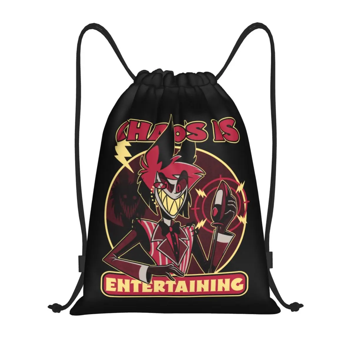 Custom Hazbins Anime Animation Hotel Drawstring Backpack Bags Men Women Lightweight Gym Sports Sackpack Sacks for Yoga