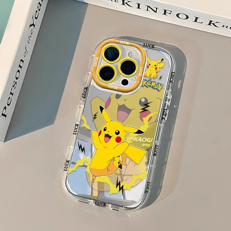 حافظة لهاتف آيفون 11 12 13 14 15 16 Pro Max Plus 16E Psyduck Meowth jigglypuff اللطيفة من POKEMONS Sylveon Pikachu