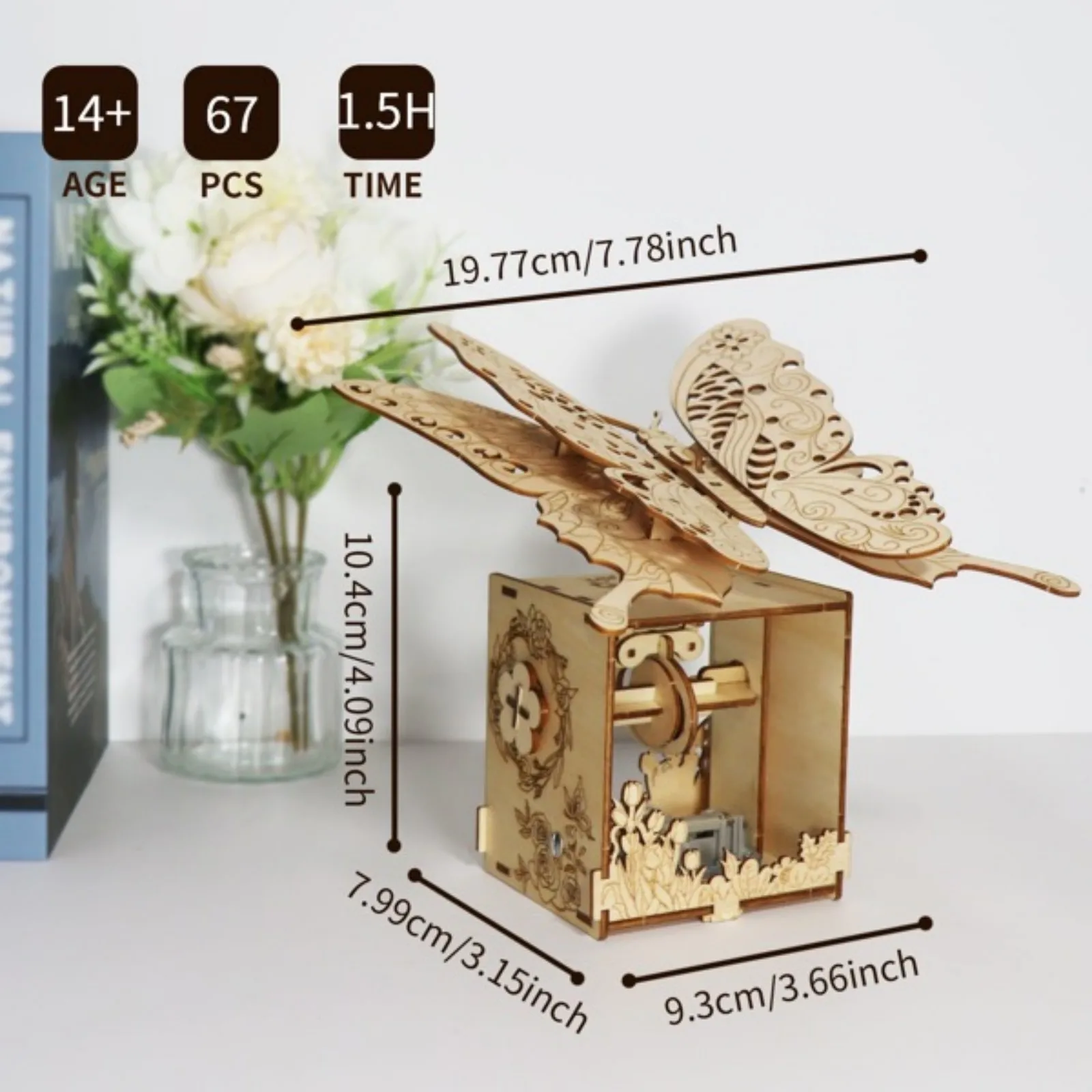 

MUSIC PARK 3d Wooden Puzzle Carousel Music Box Handmade Assembly Model Kit Holidays Birthdays Christmas Gifts