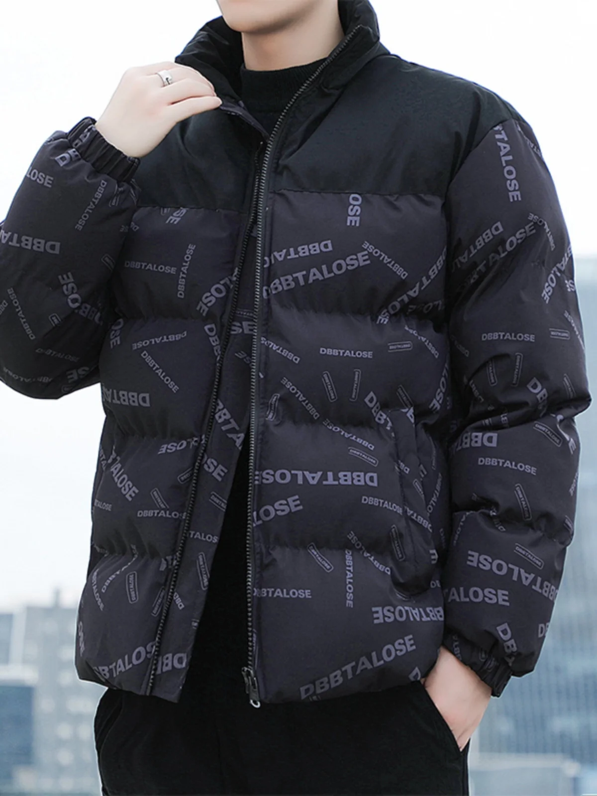 Sli Thiened Stand Collar Men's down Cotton Jaet Brand Autumn Winter Faionable Warm Coat Youth ular Outerwear