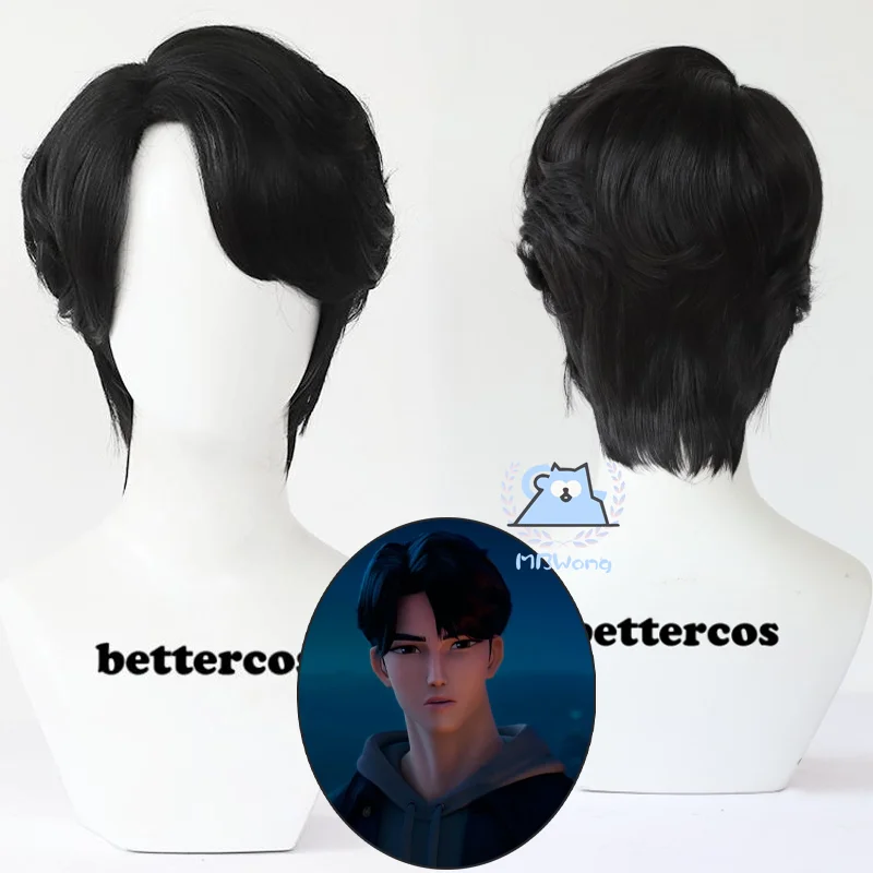 

Anime Kpop Saja Boys Jinu Cospaly Wig KPop boy Jinu Saja Cospaly Wig Black Short Hair For Hallowmas Party Adult Women Men