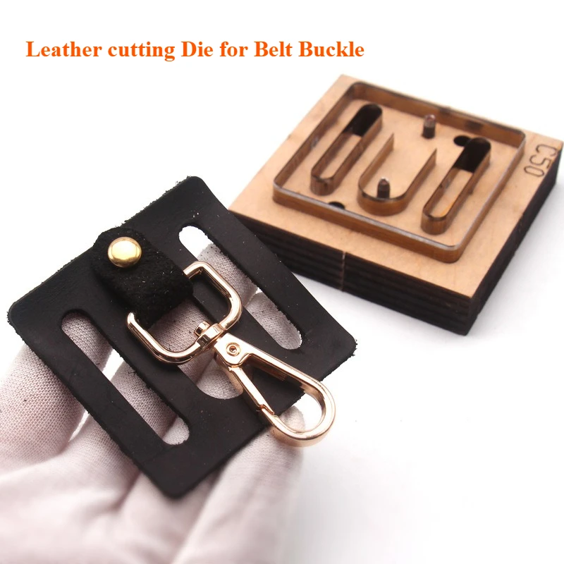 

DIY Handmade Leather Cutting Die,Metal Blade Cutting Mold for Belt Buckle and Keychain,Hand Cutting Leather Goods Making Tool