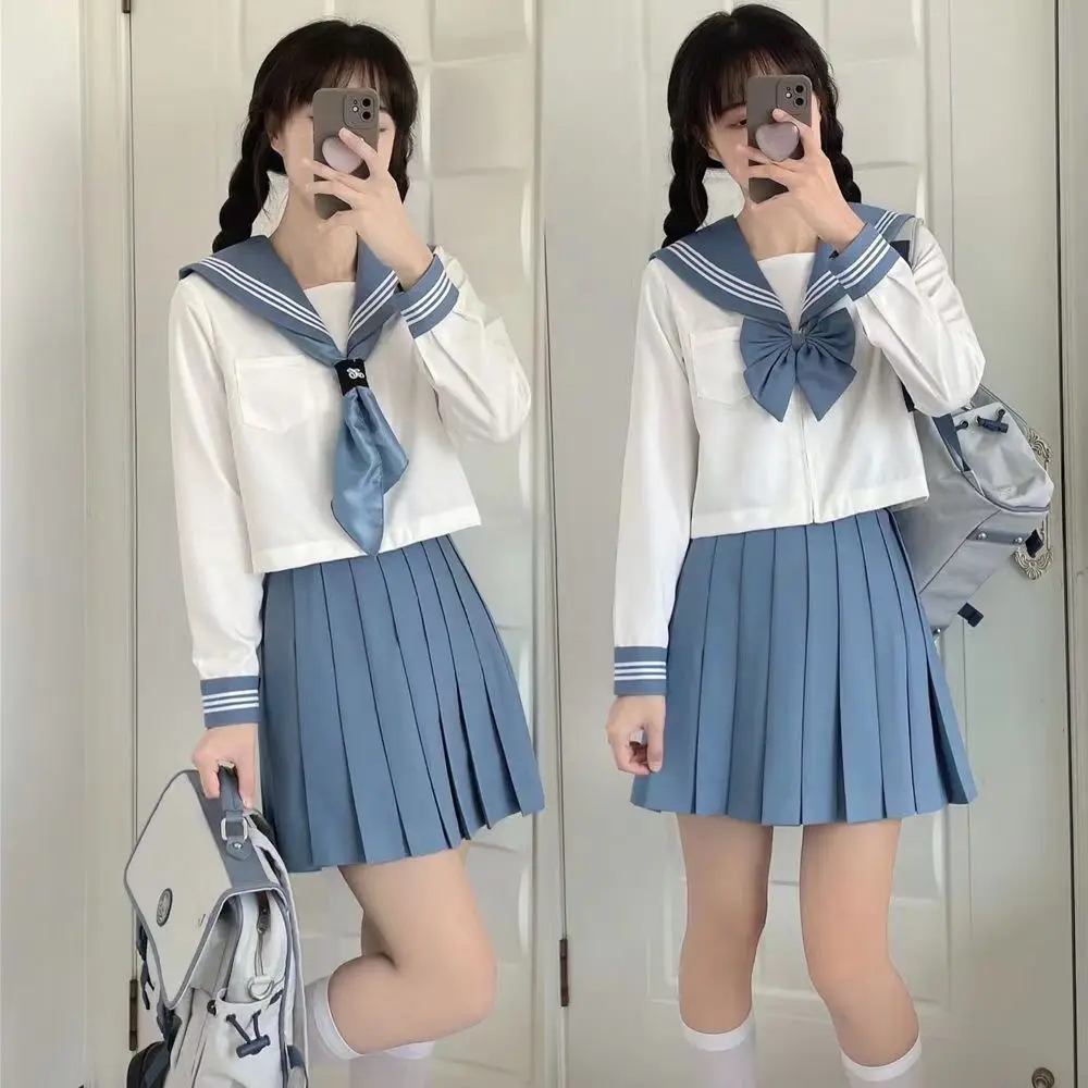 blue-jk-uniform-summer-long-sleeve-japanese-school-uniforms-girls-sailor-sets-pleated-skirt-jk-stage-performance-costume-cosplay