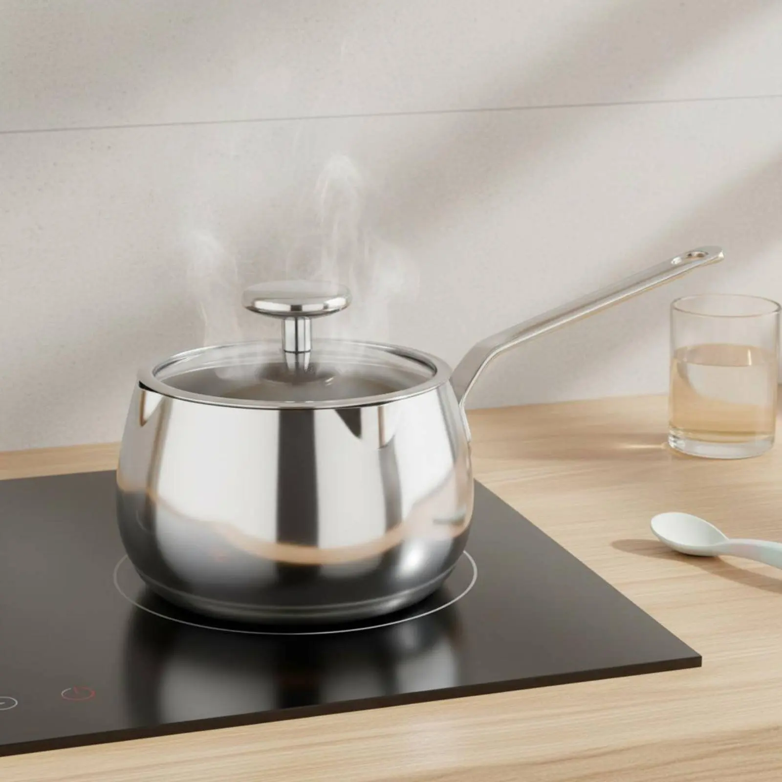 

Infant Meal Pot Uncoated Stainless Steel Saucepot Sauce Pan Even Heat Distribution Cookware Induction Compatible