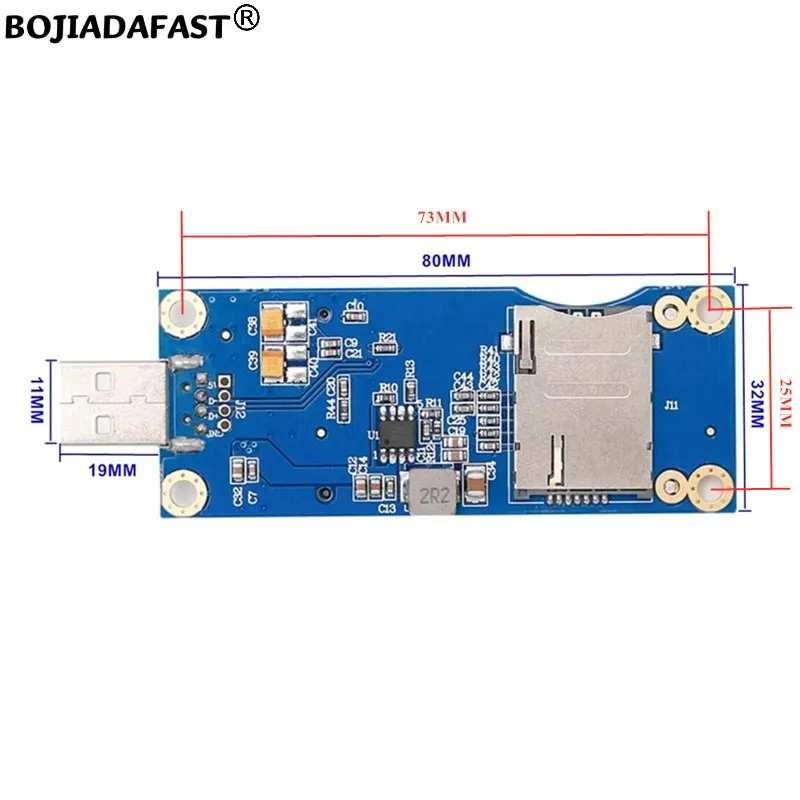 Conector USB 2,0 a Mini PCI-E, adaptador inalámbrico MPCIe, 1 ranura para tarjeta SIM estándar VER 5,0 para módem GSM 3G, 4G, LTE, módulo WWAN