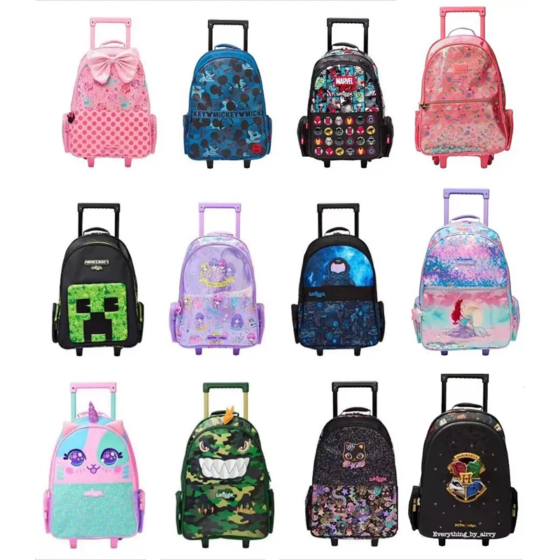 Authentic Australian Smiggle Pull Up Backpack For Students Large Capacity Load Reduction Tugboat Bag For Girls And Boys Backpack