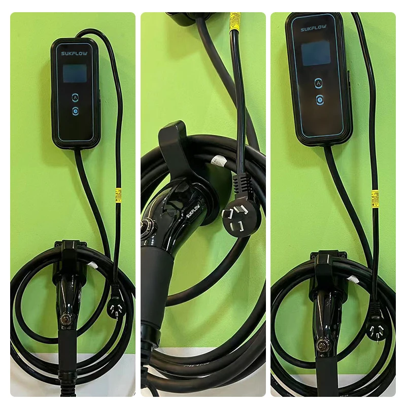 Sukflow-Chargeur EV Portable pour Voiture Électrique, Charge Rapide, Courant Réglable, 7,0 KW, 32A, GBT, EVSE