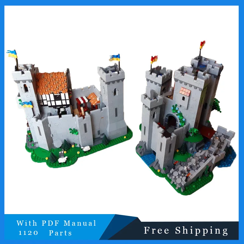 1120pcs MOC Building Blocks Keep and Low Courtyard Extension Assemble Bricks Castle Model Display Collection Creative Toys Gifts