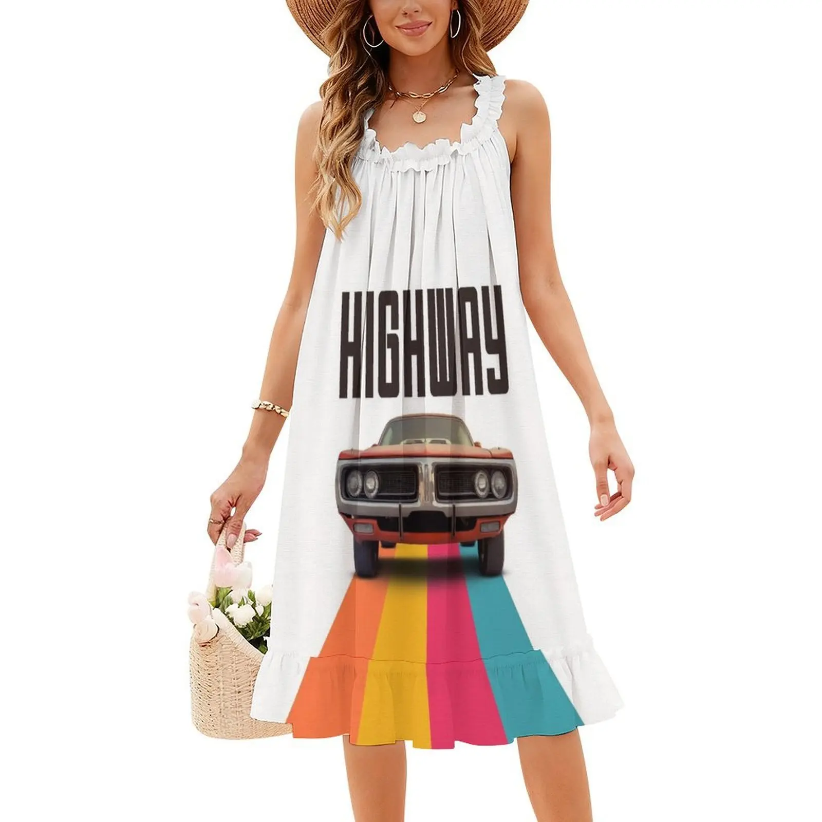 فستان حفلات أنيق للنساء على الطريق السريع على شكل حرف a مع خيارات قصيرة/طويلة/بدون أكمام لرحلة الطريق السريع والمرحلة الحرة للنساء #4