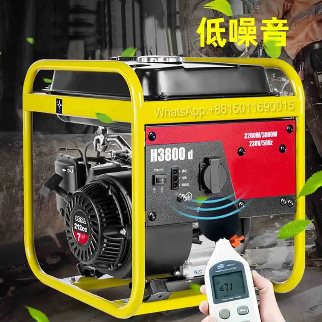 Open frame gasoline generator 3KW220V portable mute high energy efficiency smart outdoor construction site family