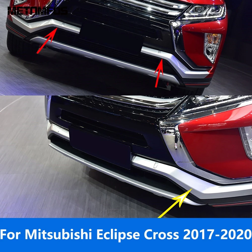 For Mitsubishi Eclipse Cross 2017 2018 2019 2020 Matte Front Corner Bumper Lip Trim Anti-Collision Strip Accessories Car Styling