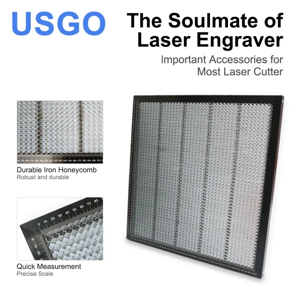 USGO طاولة عمل على شكل قرص العسل بمقياس 500*500 مللي متر XTool D1 Pro/D1 مجموعة لوحة العمل لآلة قطع النقش بالليزر CO2