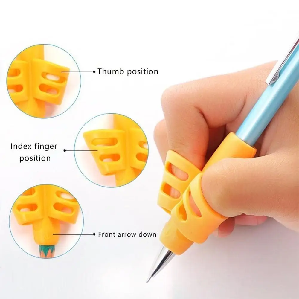 1Pc Children\'s Writing Pencil Pot Holder Children Learn To Practice Silicone Pen Assisted Grip Posture Orthosis Students