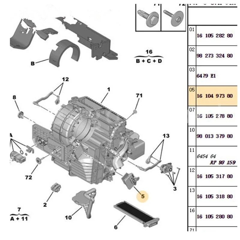 

OE 1610497380 1612307980 Air Conditioning Blower Speed Control Resistor Module for Peugeot 308 408 T9 308S Citroën C4 DS4