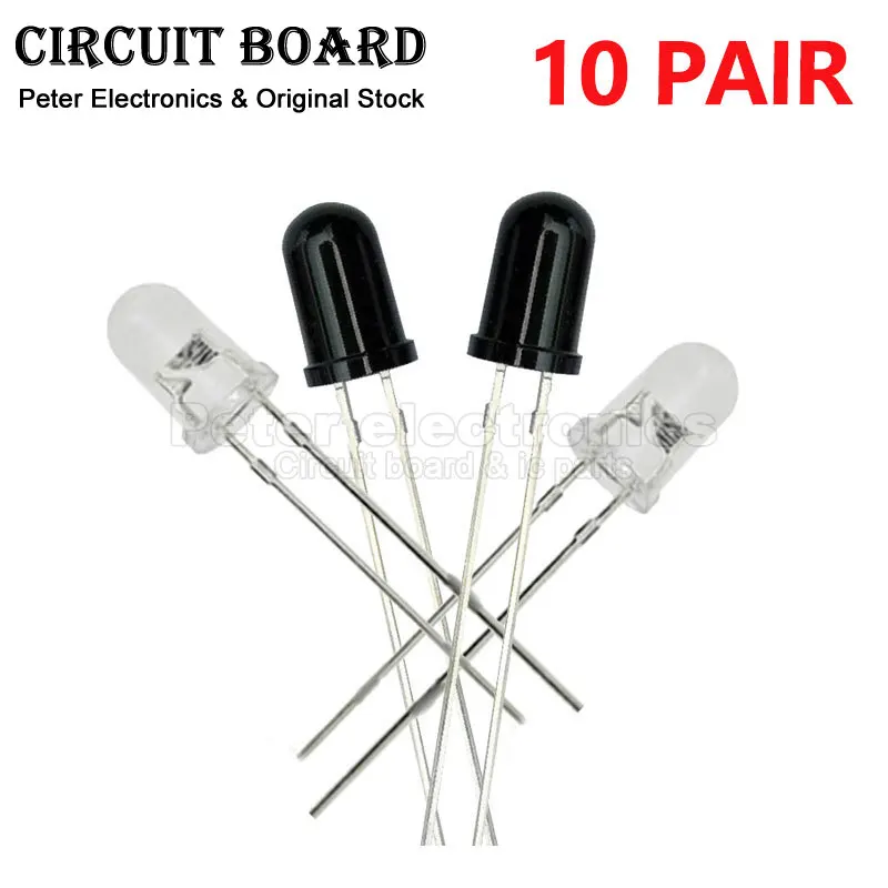 10pair F3mm F5mm LED Infrared Emitting Diode Light 850nm 940nm IR Receiver Emitter Photodiode Phototransistor For Arduino