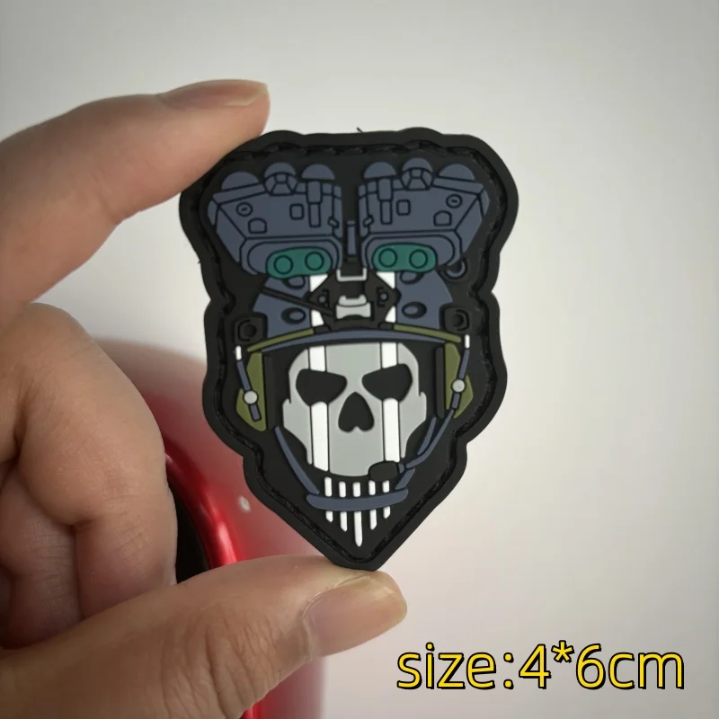 Call of Duty COD20 Morale Tactical Patches PVC Hook&Loop Fastener Night Battle Ghost Morale Badge Armband Backpack Stickers