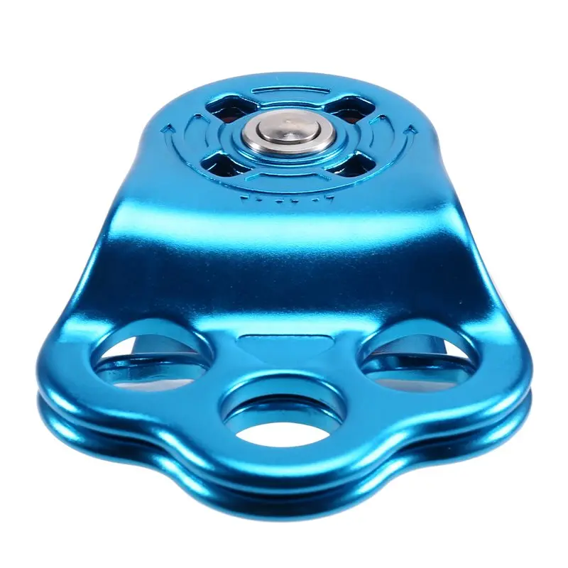 Climbing Pulley- 30KN Three Holes Ball Bearing Single Pulley For 14Mm Rope Hauling In Rock Climbing view 2