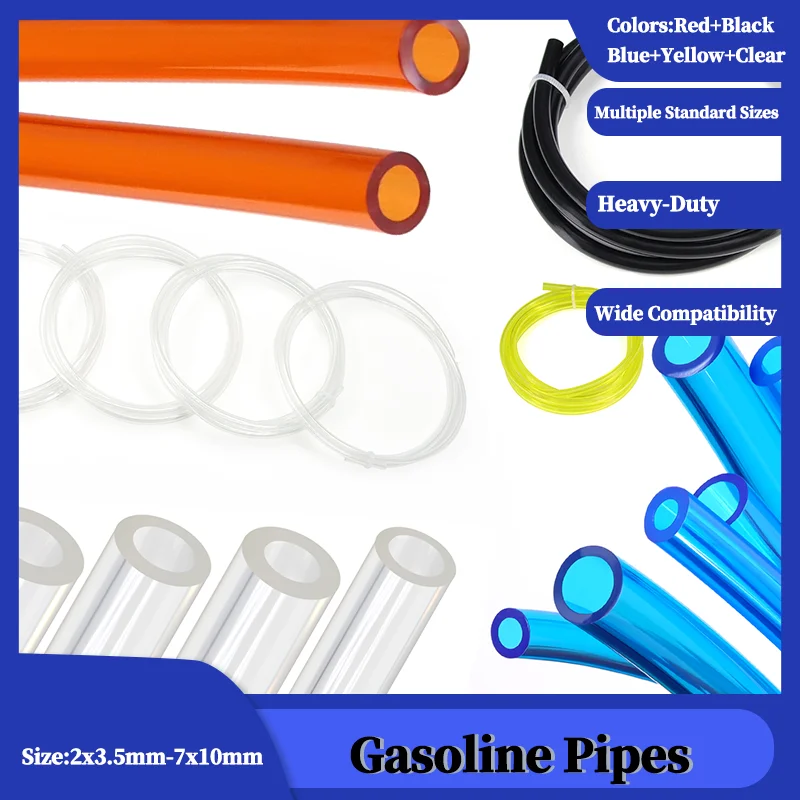 Heavy Duty Oil Resistant for Automotive Lawn Mower Plumbing Fuel Hose Line Kit 8x1M Multi-Size Gas Petrol Tubing (2x3.5-7x10mm)