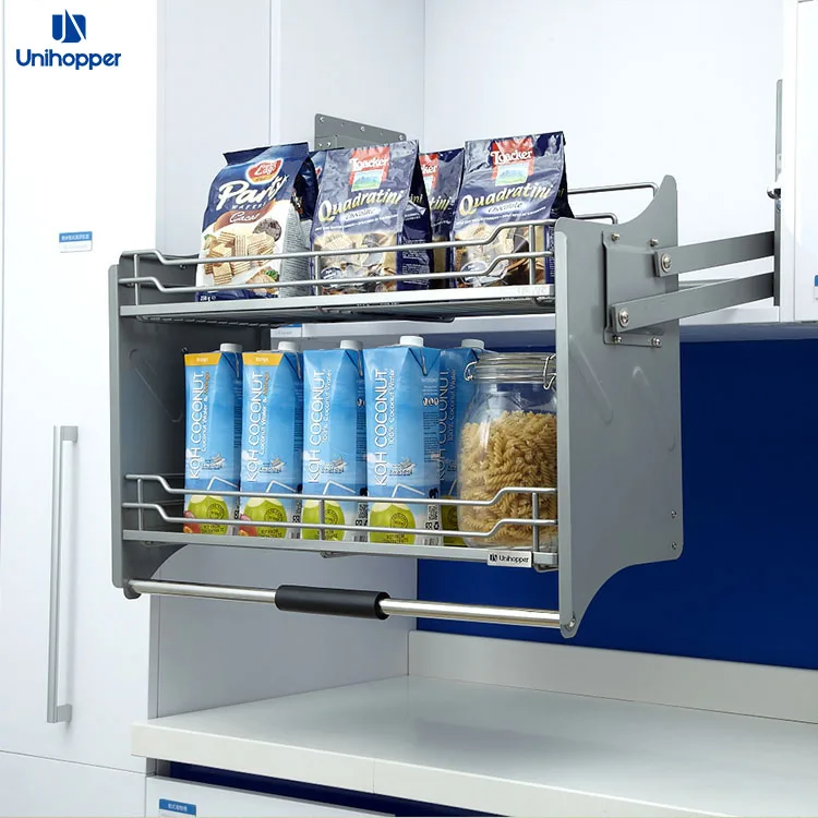 

Unihopper Kitchen Accessories Cabinet Pull Down Wire Kitchen Lifted Basket Elevator Basket With Soft Closing