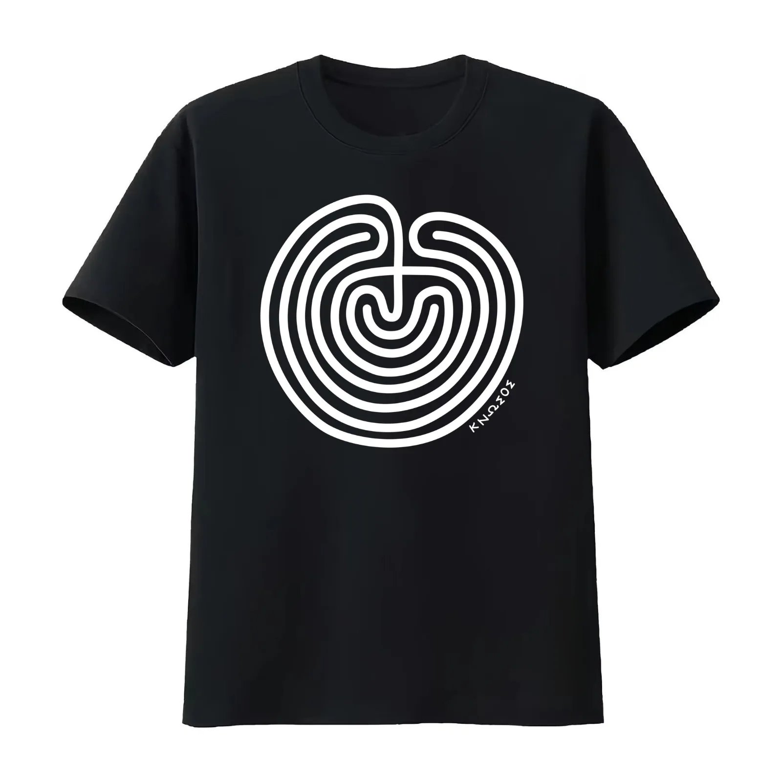 Labyrinth from Knossos Tetradrachm Coin (Ancient Crete) T-Shirt Summer Casual Cotton Tee Oversized Streetwear Tops