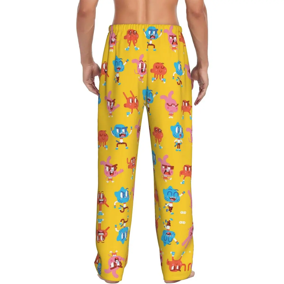 Pantalon de pyjama personnalisé le monde incroyable de Gumball, vêtements de nuit pour hommes, ceinture élastique, comédie animée, bas de salon de sommeil, poches