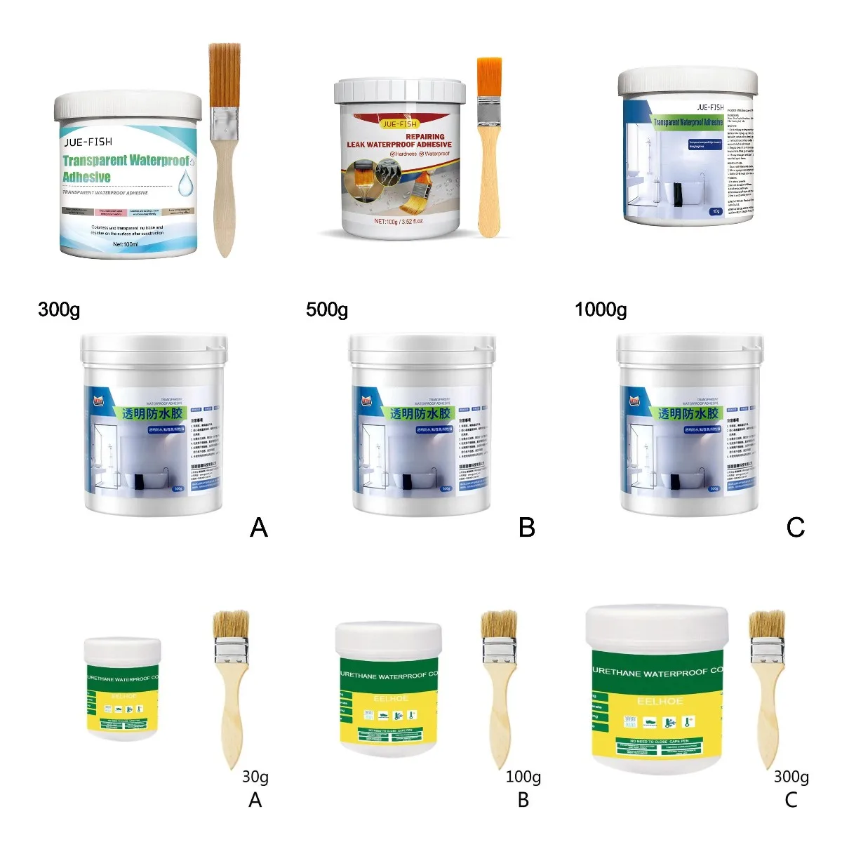 Transparent Waterproof Coating Sealant Agent Wall Leak Repair Material Invisible Glue For Roof Leakage Crack Accessory 30/300g