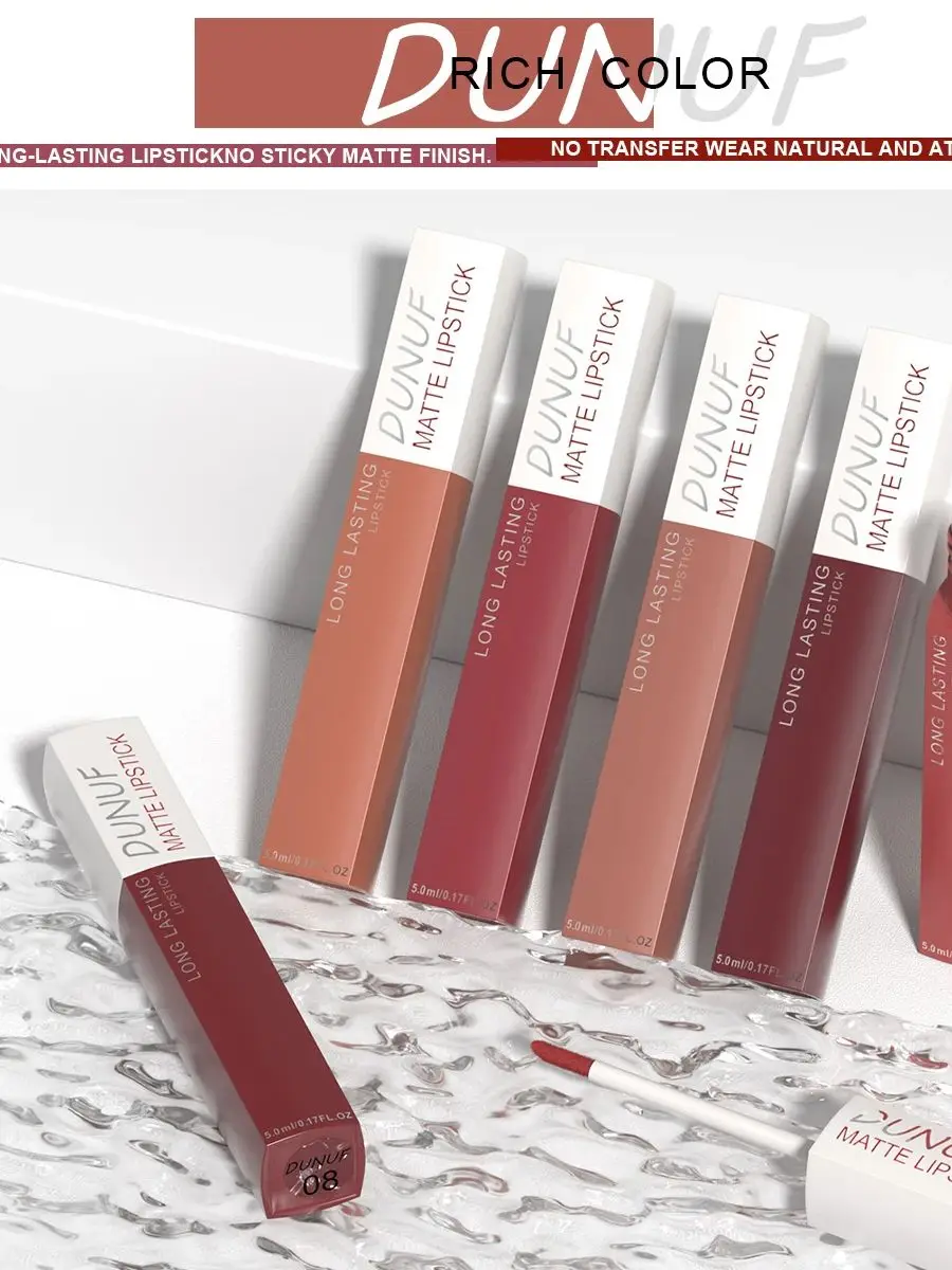 2개입 방수 매트 립글로스, 묻어나지 않는 키스프루프, 가벼운 벨벳 마감, 하루 종일 지속, 전문가용 메이크업에 이상적