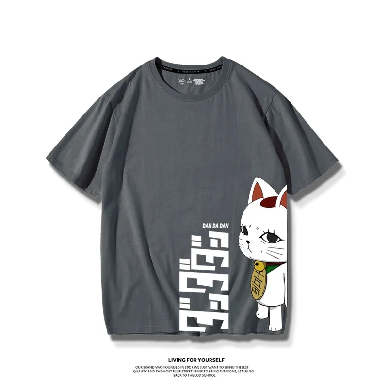 Japan Anime Dandadan Turbo Oma Kat Grafische Cosplay Mode Cartoon Oversized Mannen Vrouwen Vintage Casual Katoenen T-shirts