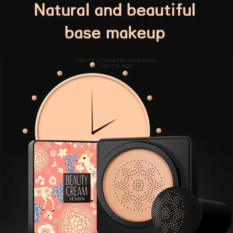 หัวเห็ด Air Cushion CC ครีมรองพื้นแต่งหน้าผิวไวท์เทนนิ่ง Moisturizing Face Base คอนซีลเลอร์