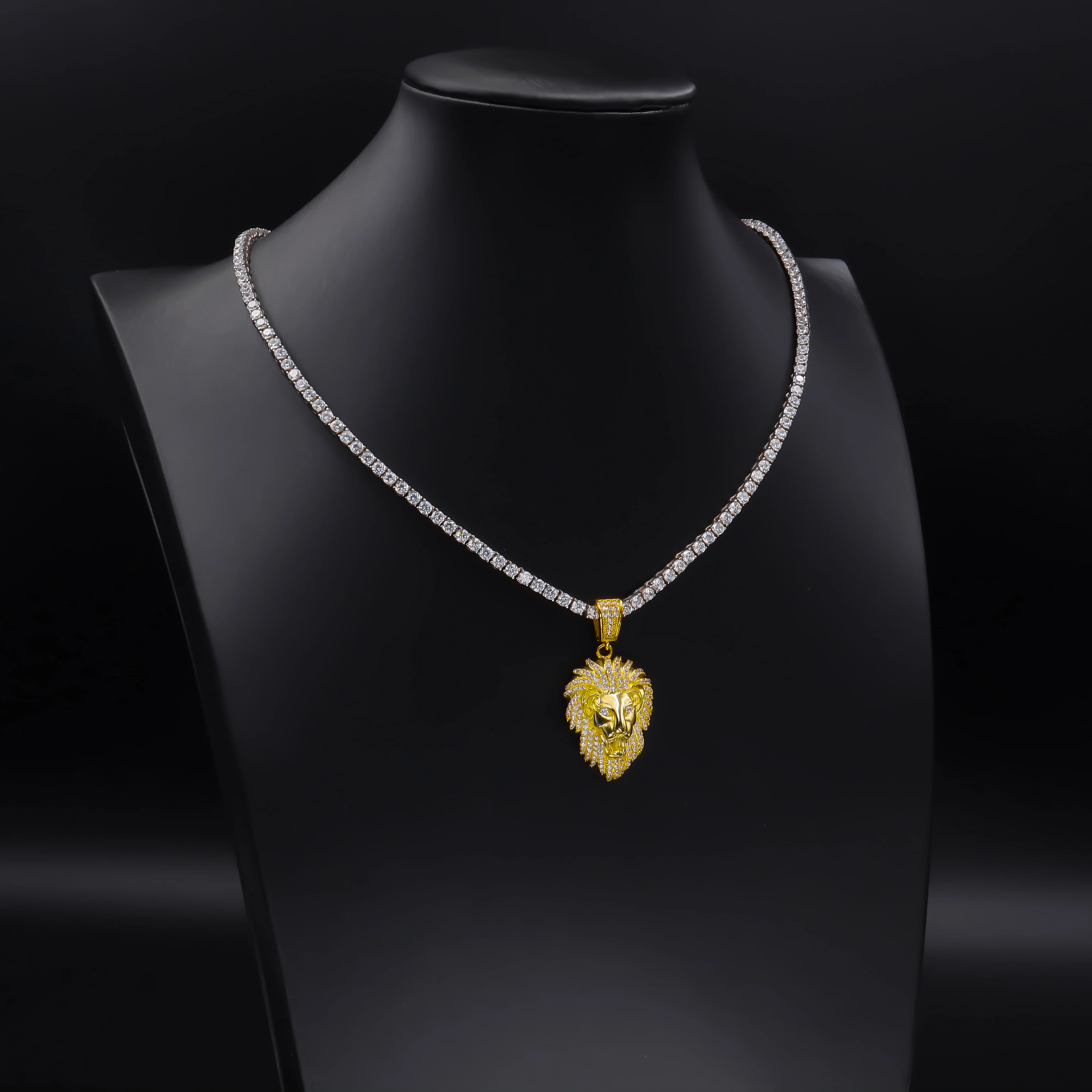 Fully Personalized  Solid Charm Lion Silver Moissanite Gold Plated Pendant One to One Design Best Price for Own Vibe