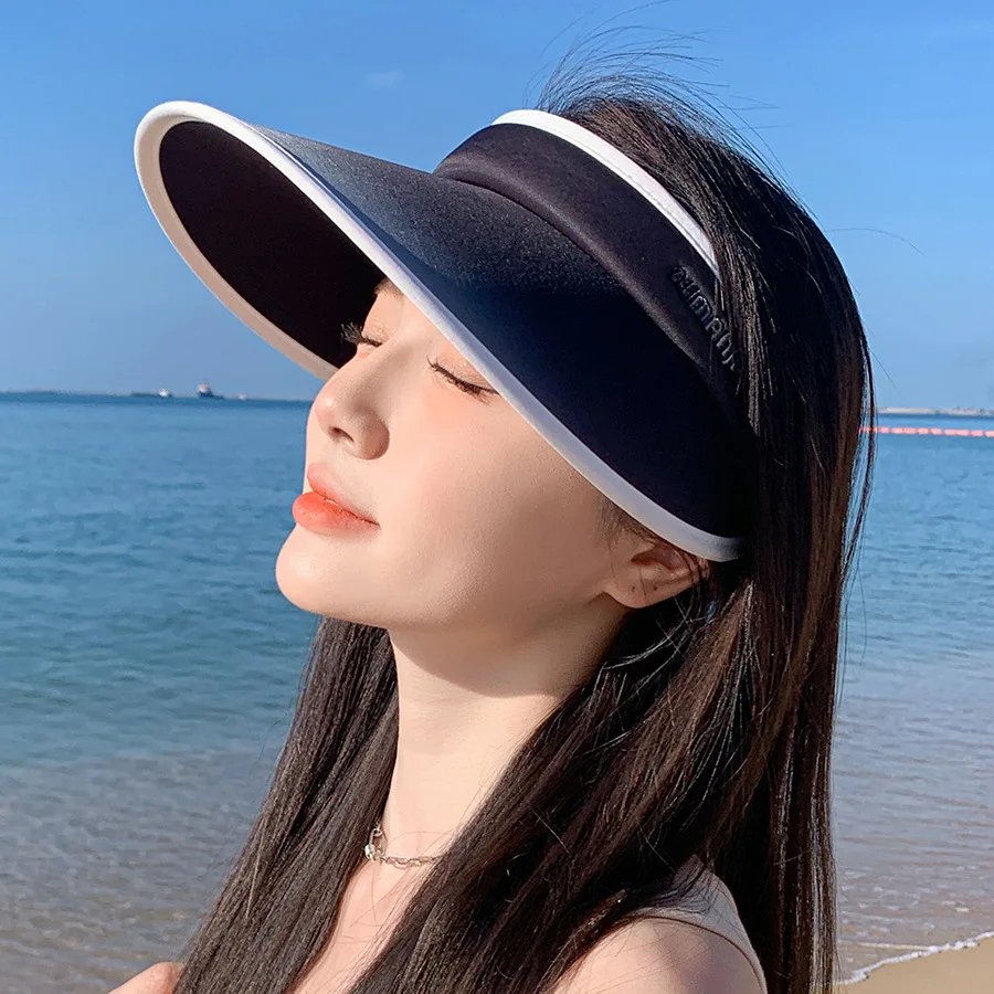 Sun Hat Women Summer UV Outdoor Sun Hat Full Shade Times Protect Sun Gradient Color Hollow Top Hat Sunscreen