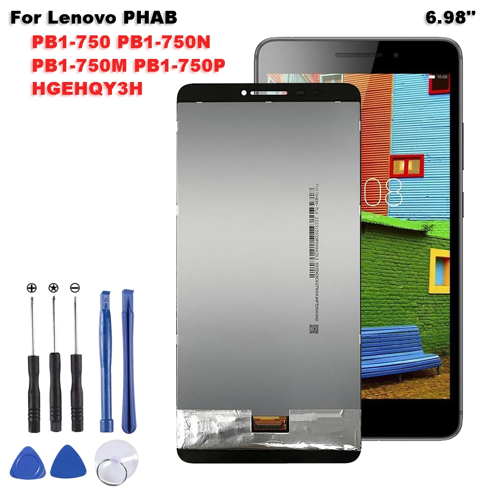 AAA+ For Lenovo PHAB PB1-750 PB1-750N PB1-750M PB1-750P HGEHQY3H 6.98" LCD Display Touch Screen Digitizer Glass Assembly