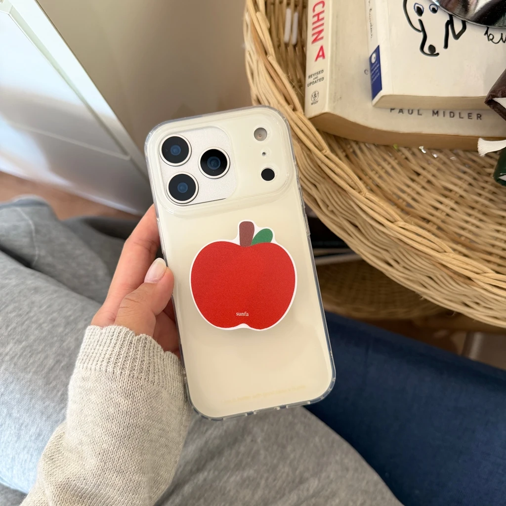 Funda Protectora para Teléfono con Diseño Simple de Manzana Roja sobre Fondo Blanco, Resistente a Impactos, para iPhone 17 16 15 14 Pro Max