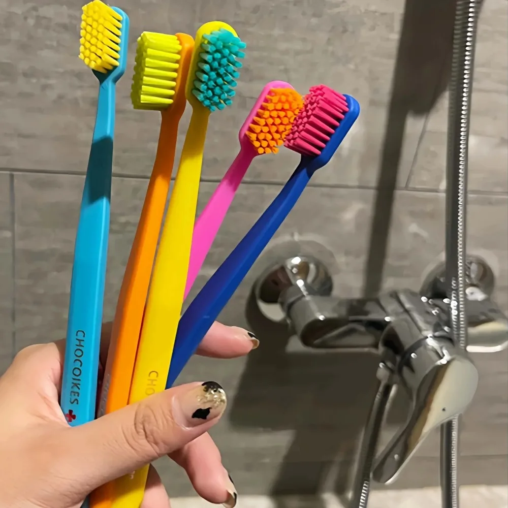 5pcs Soft Toothbrush Macaron Color Series Household Toothbrush Orthodontic Adult Toothbrush Ideal Choice For Travel and Hotels