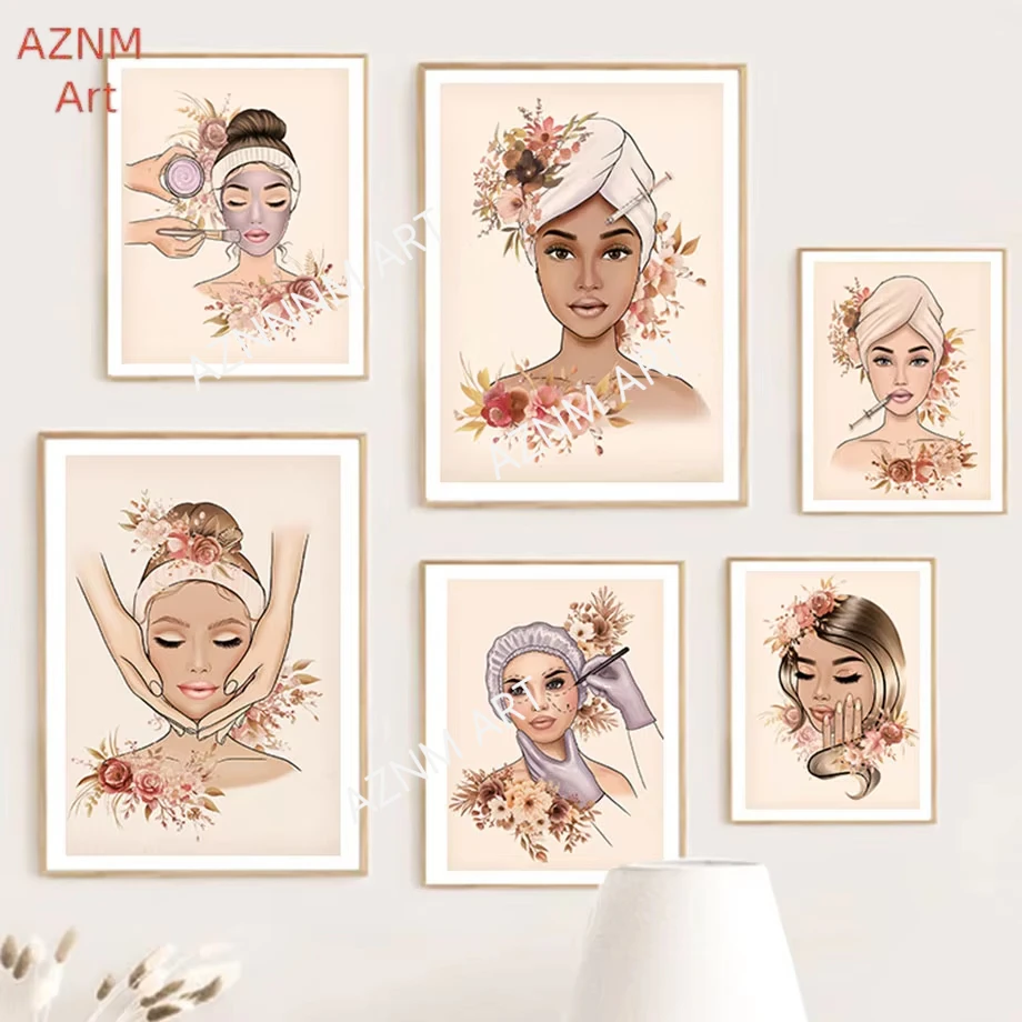 1PC ，Women Beauty Salon Facials Spa Plastic Surgery Poster Nordic Wall Art Print Canvas Painting Fashion Pictures Doctor Office