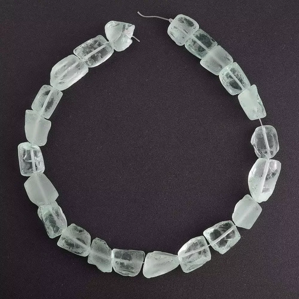 

Light Blue Natural Quartz Beads ,Middle Drilled Quartz Raw Stone Pendant Nugget Beads Approx 16pcs/Strand