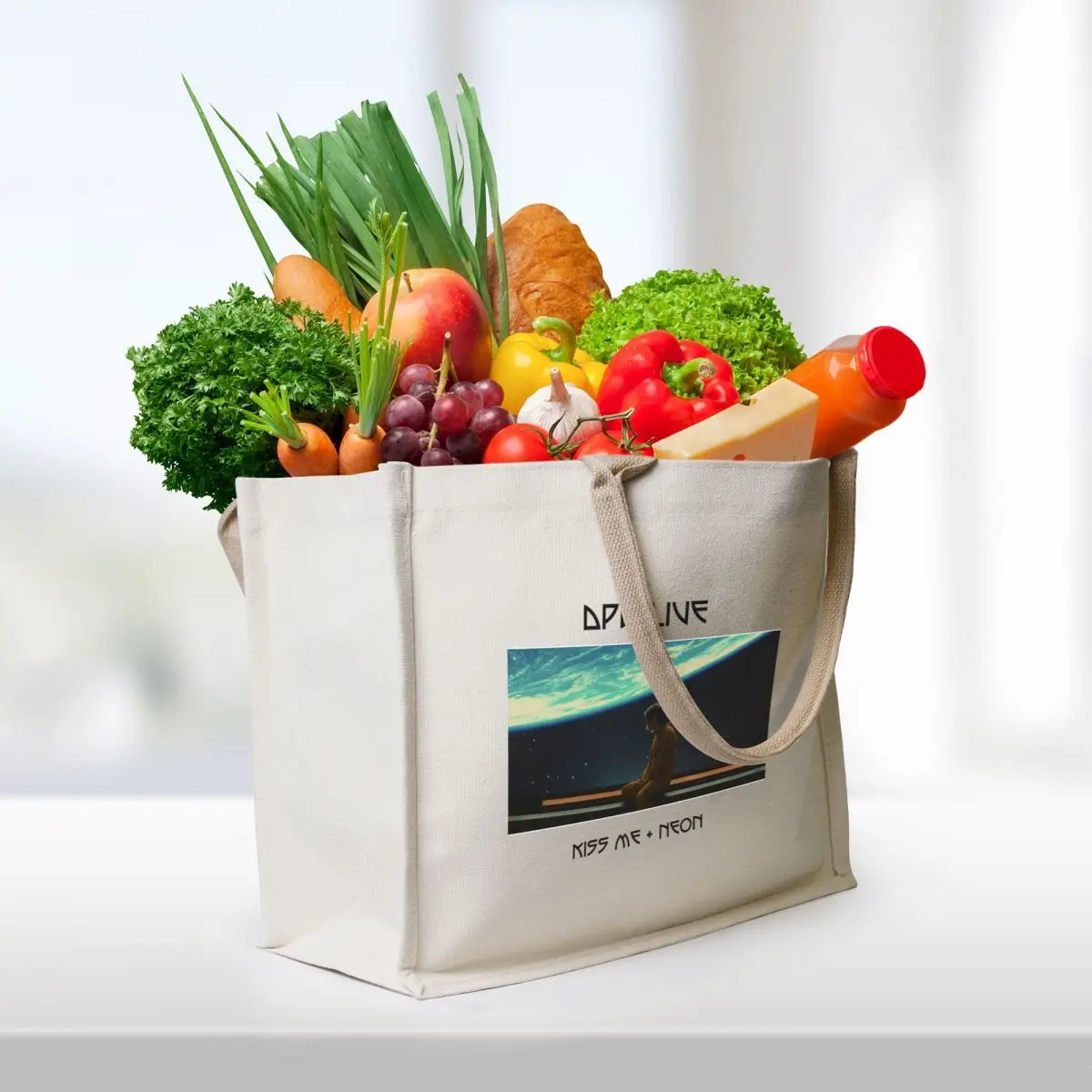 DPR LIVE Kiss Me + Neon Tote Bag eco pack canvas tote bags custom tote bag