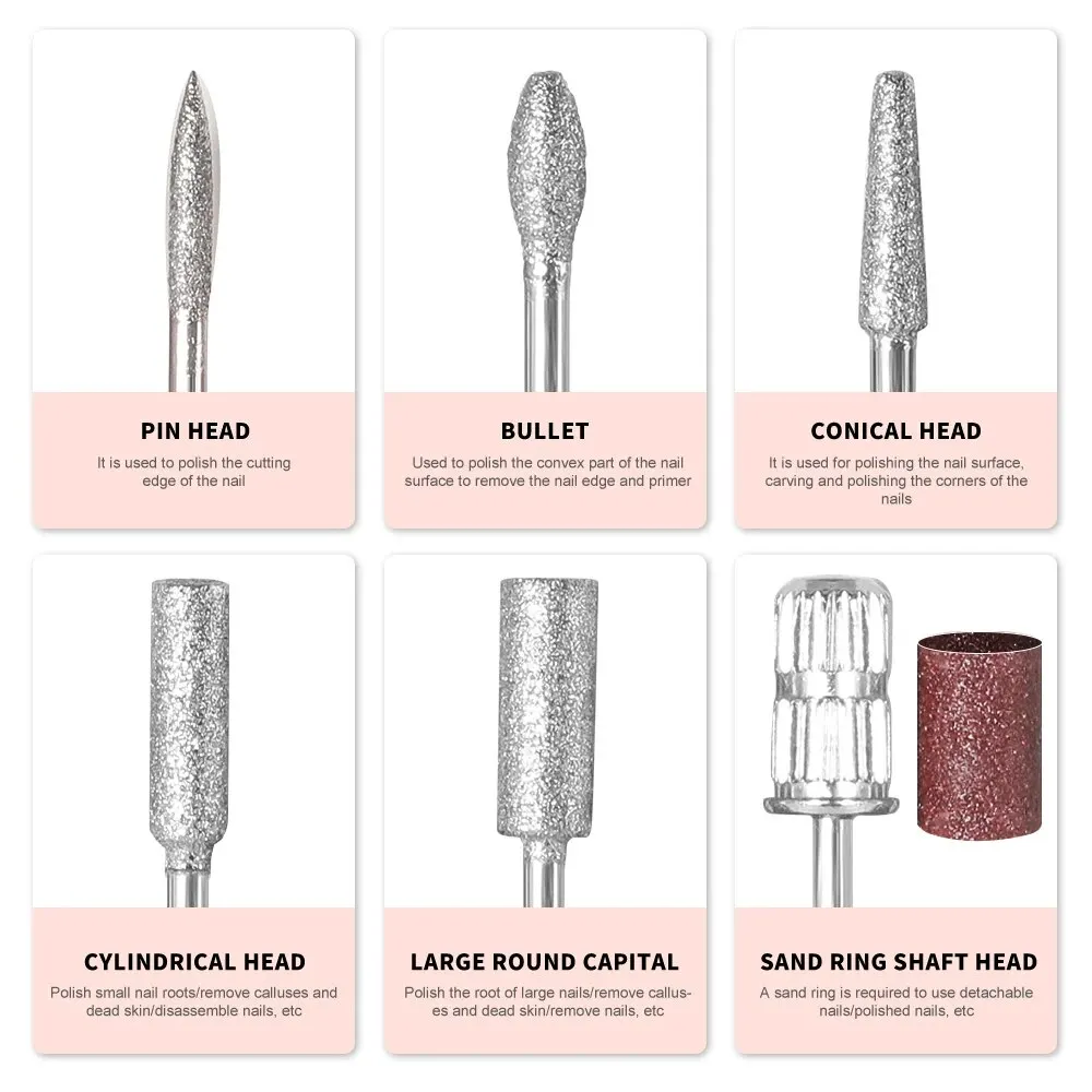 Perceuse à ongles électrique portable, aste pour manucure acrylique, N64.Removal Polissage Nail Art, Outils de salon, 35000 tr/min