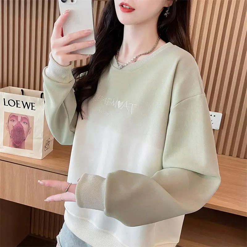 Sweat à capuche document nickel é pour femme, nouveau design respirant, couvrant la chair, montrant la minceur, polyvalent et réduisant l'âge