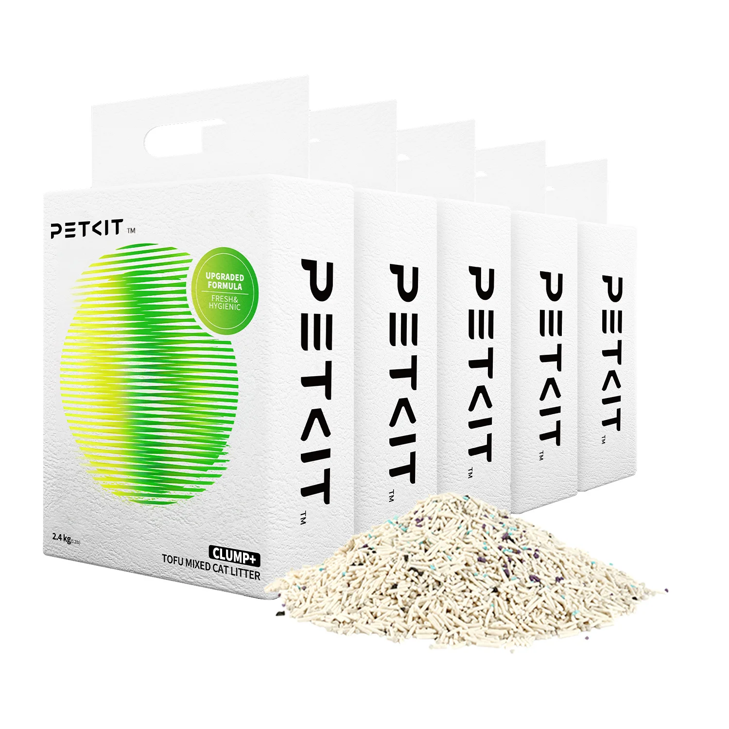 

PETKIT Upgraded Clump+ Tofu Mixed Cat Litter, Water Flushable,Ultra Absorbent and Fast Drying, 100% Natural Ingredients Clumping Litter, Dust-Free Low Tracking Bentonite Litter (2-Bags/5-Bags model) JUYHGV