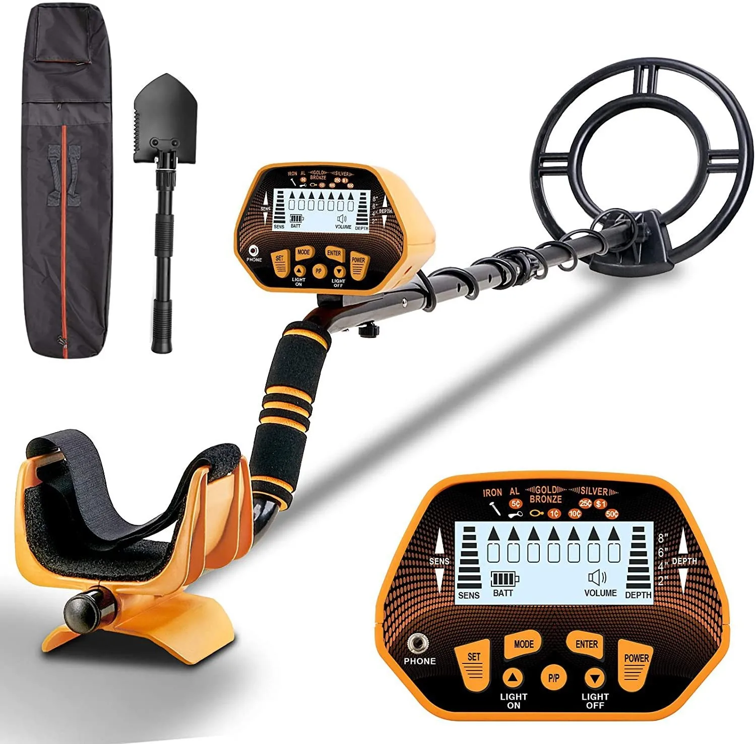 Metal Detector High Accuracy Metal Detector for Adults & Kids, LCD Display with Adjustable Light, Pinpoint Function & DISC Mode