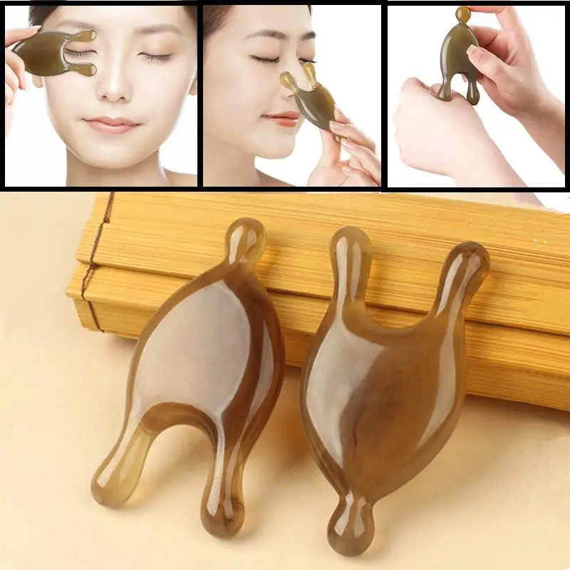 Guasha Resin Massage Comb Face Eye Lifting Scraping SPA Massage Plate Reduce Puffiness Meridian Dredging Stick Nose Massage Tool