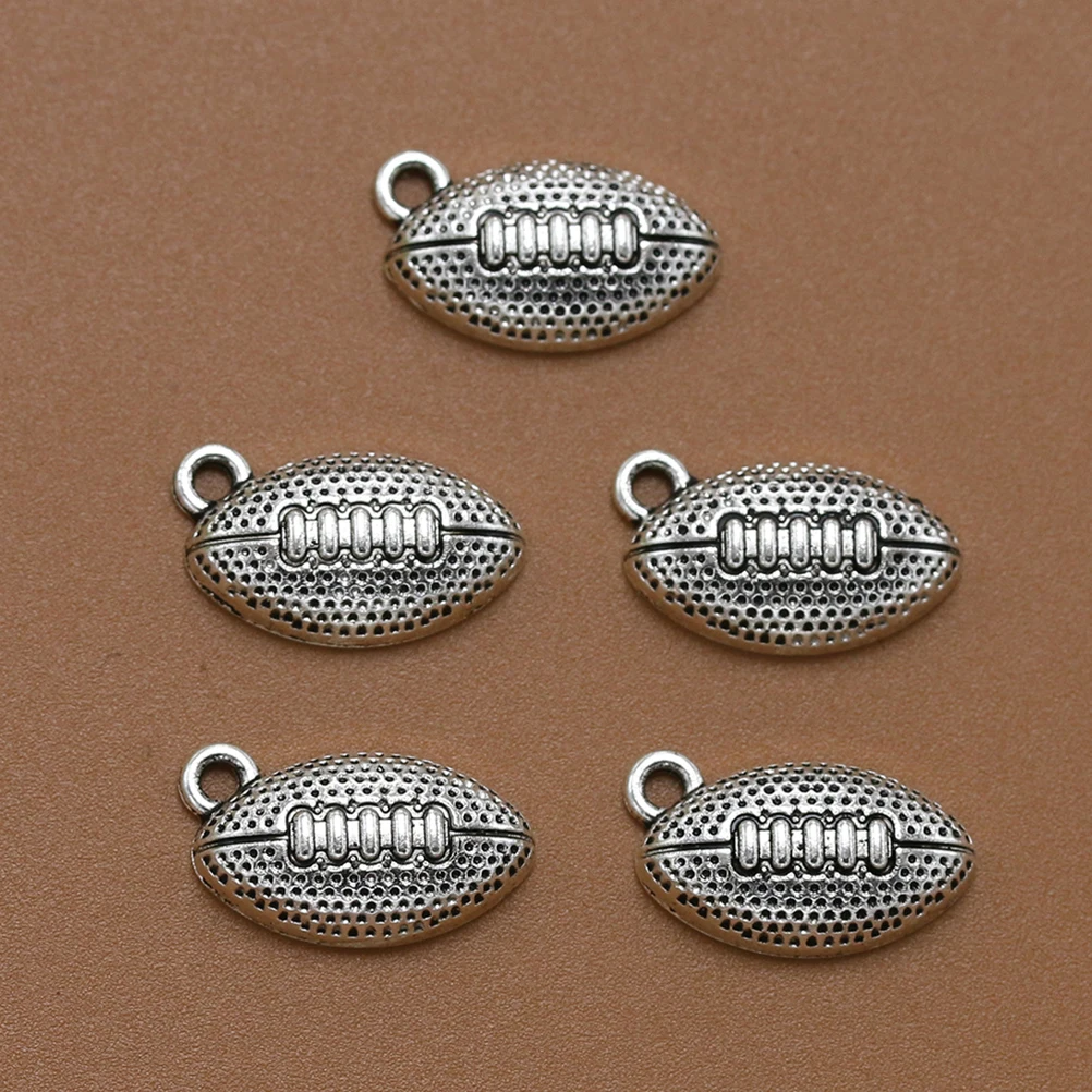 

10 PCS Rugby Pendant DIY Charm Jewelry Making Pendants American Football Charms Vintage for