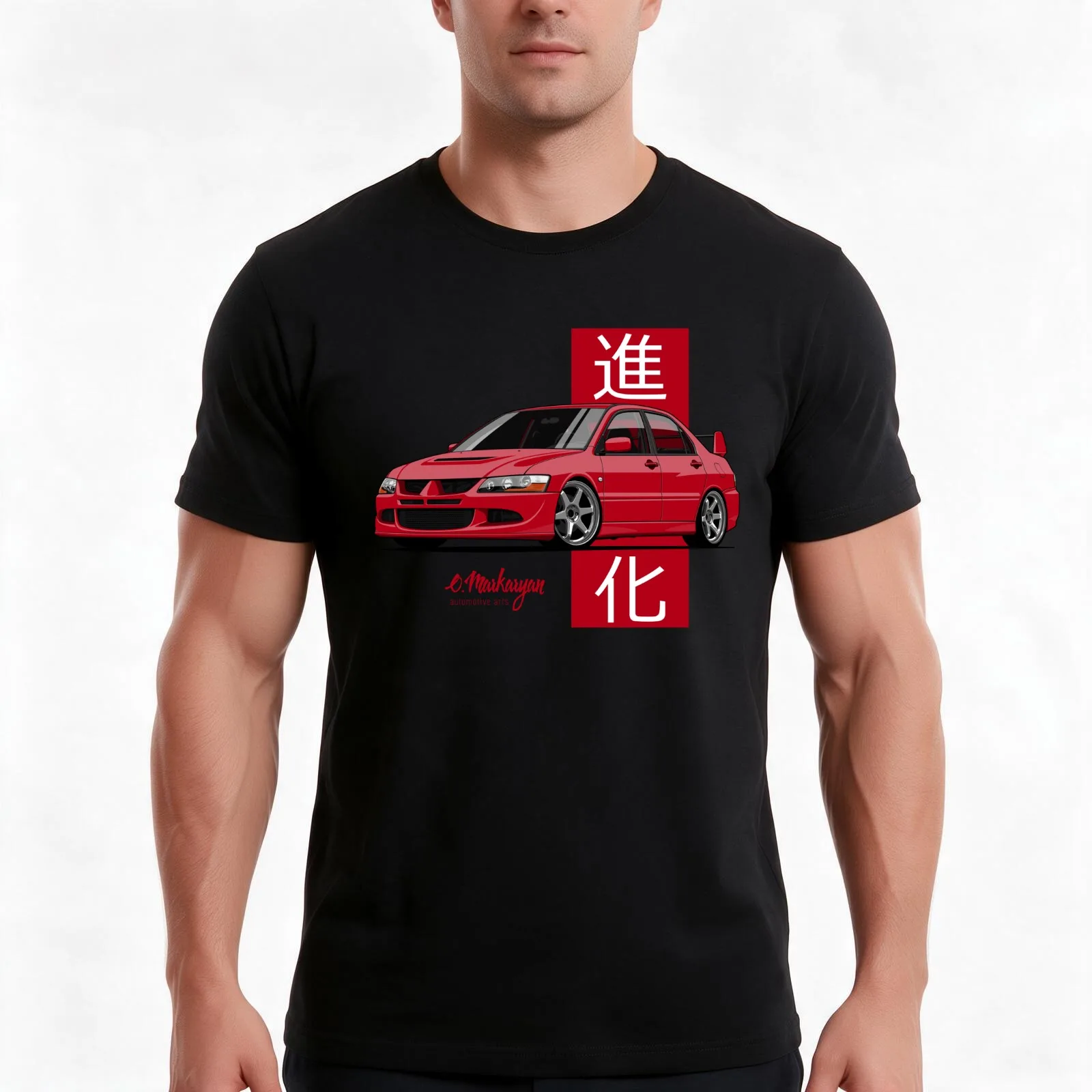Lancer Evolution VIII (red) T-Shirt, Summer Casual Cotton Tee, Oversized Streetwear Tops, Vintage Graphic Print, 100% Cotton