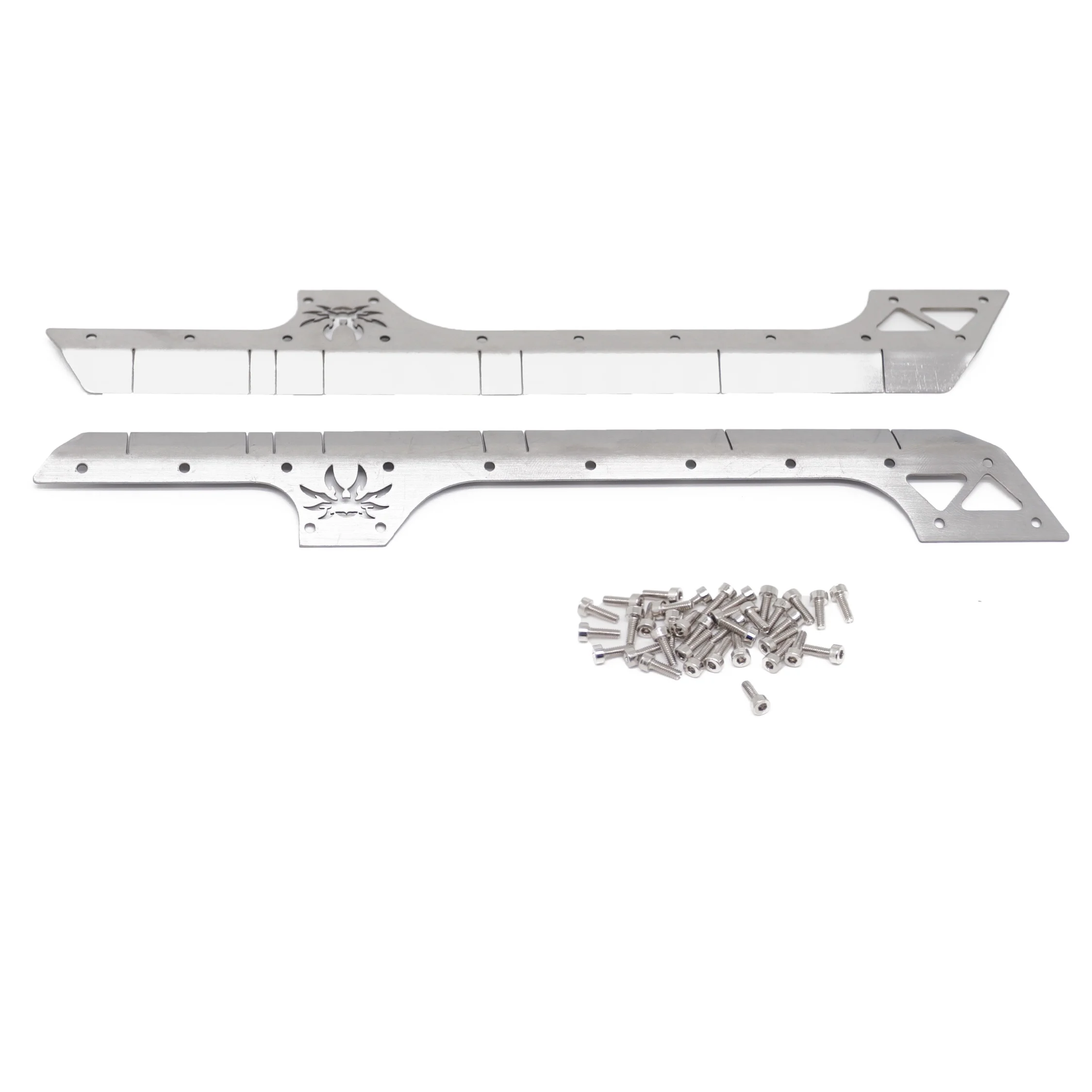 【STOCK】2Pcs Metal Side Skirt Surround for 1/10 RC Crawler Car SCX10 90046 AXI03007 YK4102 313mm Wheelbase