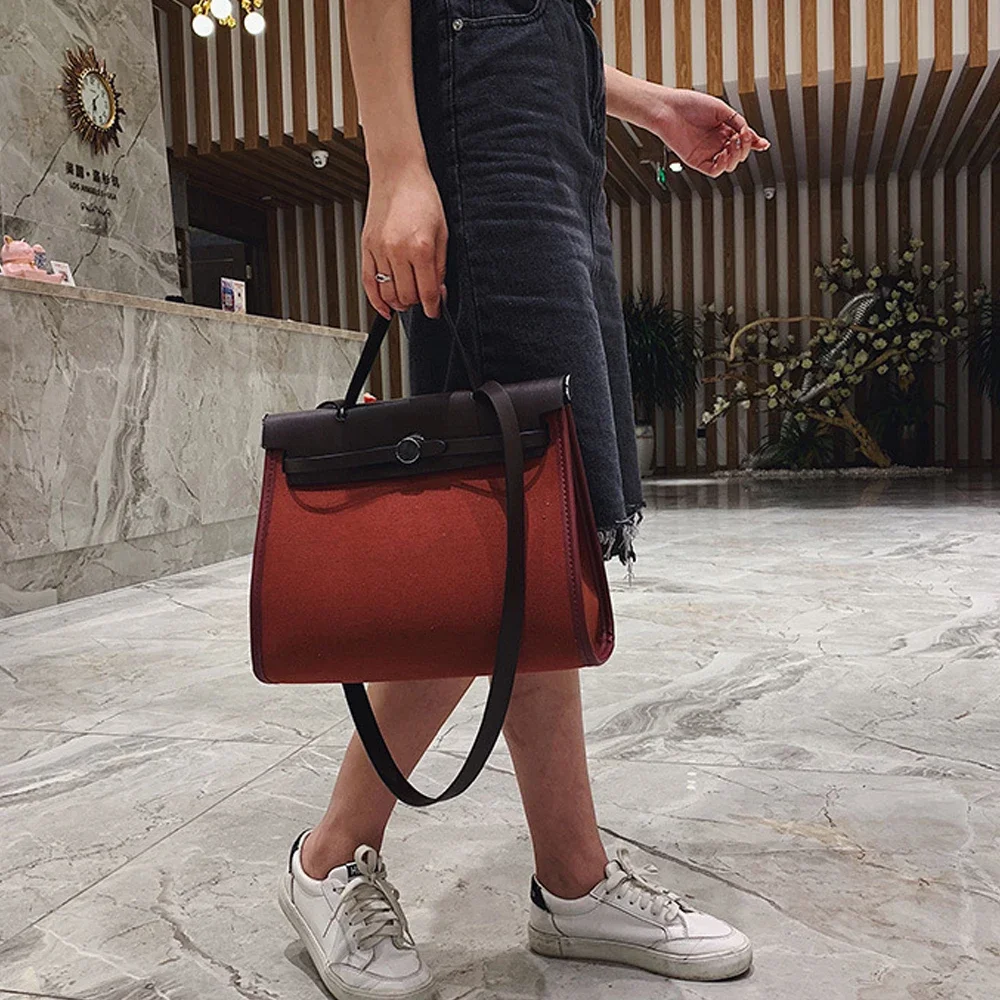 Luxury Patent Leather Women\'S Bag Herbag liner zipped Handbags Contrast Color Hand Bill of lading shoulder Bag handtassen dames