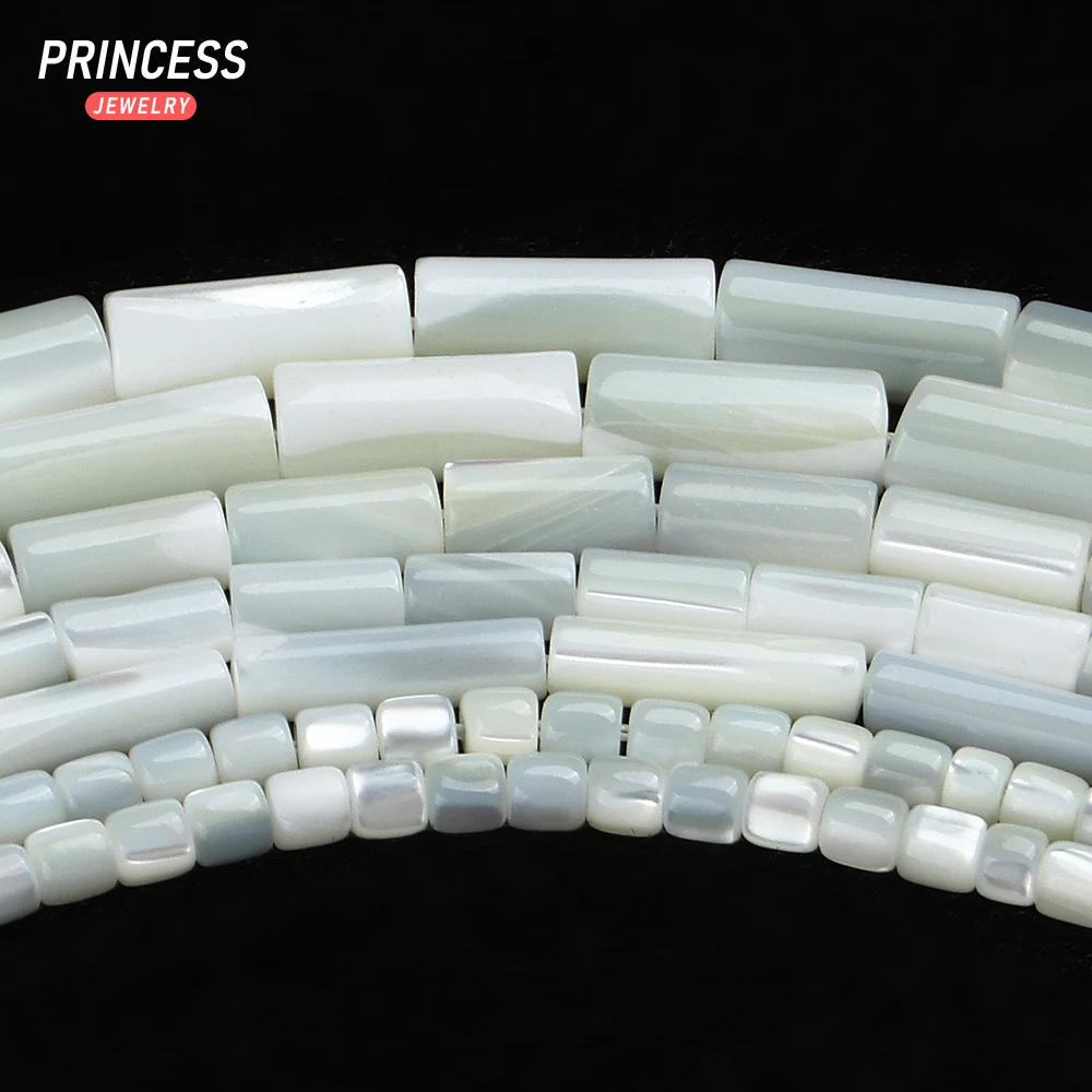 A ++ jual panas putih Trochus Shell Sea Shell Tubular Beads untuk membuat perhiasan gelang kalung