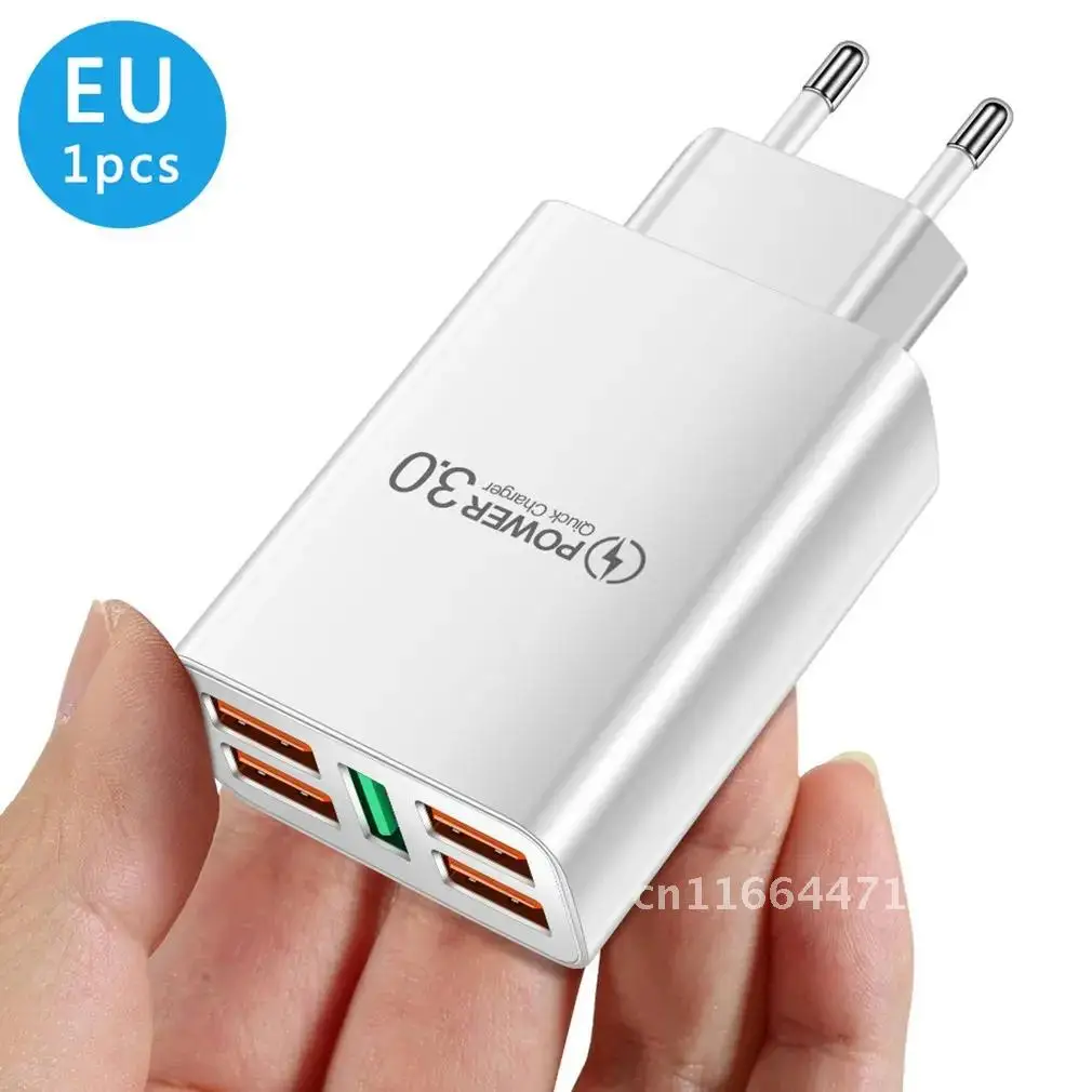 

5U Quick Charge 3.0 Fast phone Charger For iphone 12 mini Air pods one plus Xiaomi Huawei Fast charger adapter USB charge QC 3.0