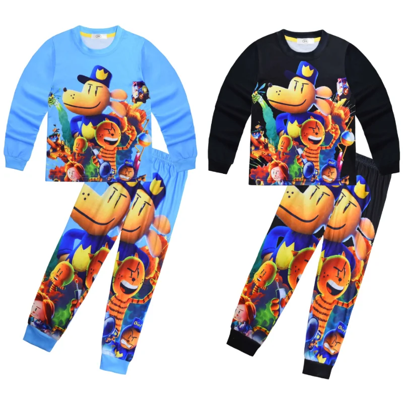 

Детские пижамы в стиле аниме Dog Man, детская одежда для сна для косплея Dogman, домашняя одежда для маленьких девочек, ночная рубашка для маленьких мальчиков, пижамы для девочек